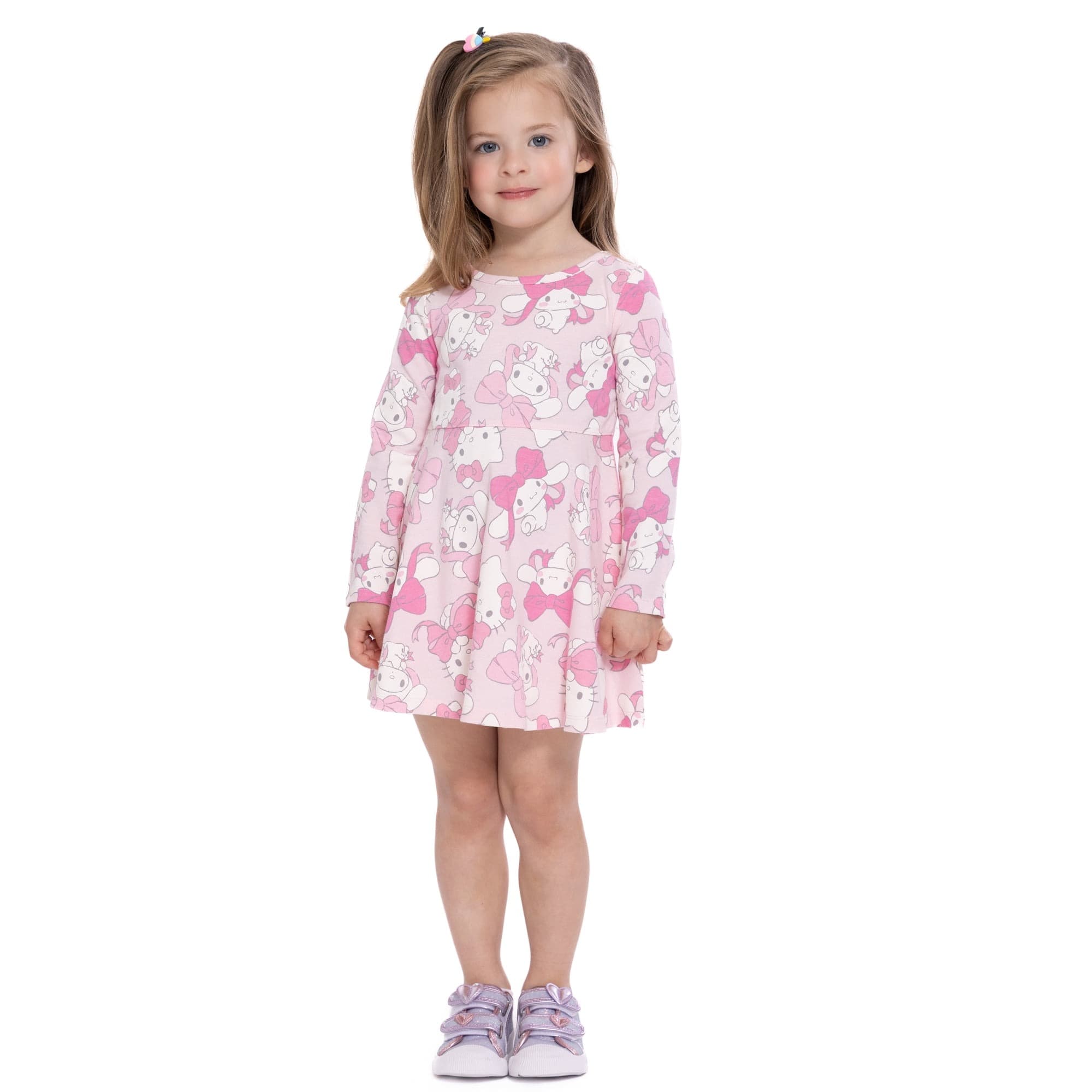 Walmart #ad : Hello Kitty and Cinnamoroll Toddler Girls Print Dress with Long Sleeves, Sizes 12M-5T For $3.79 (Reg $9.98)
