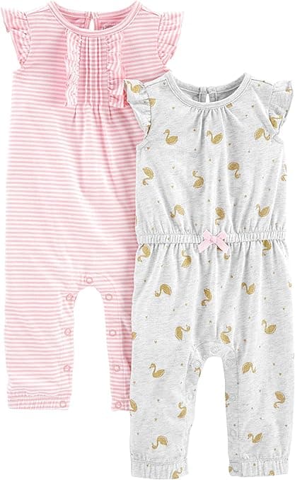 Amazon : Simple Joys by Carter’s baby-girls 2-pack Fashion Jumpsuits $11 (Reg $22) + Free prime shipping. #ad