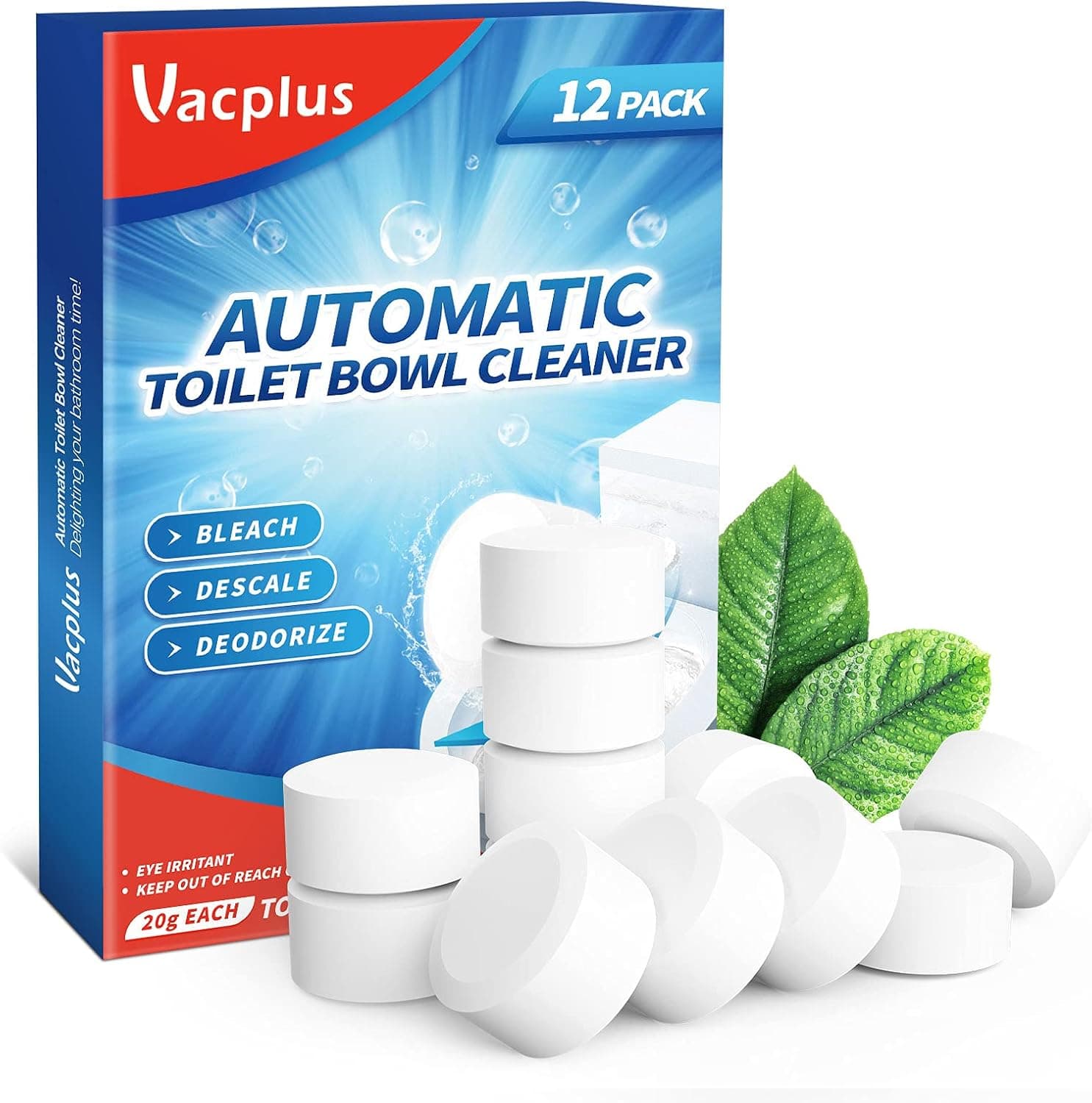 Amazon : 12-Pack 1.7oz Automatic Toilet Bowl Cleaner Tablets w/ Bleach $3.82 (Reg $10) + Free prime shipping. #ad