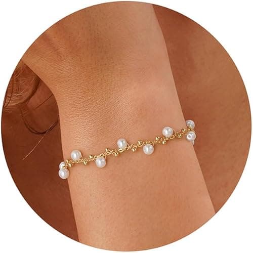 Amazon :  Turandoss Gold Pearl Bracelets for Women $3 (Reg $13) + Free prime shipping. #ad
