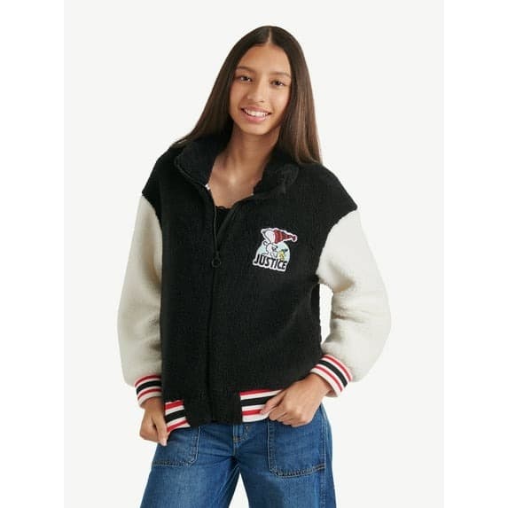 Walmart #ad :Justice x Snoopy Girls Sherpa Jacket, Sizes XS – XLP For $12 (Reg $38)