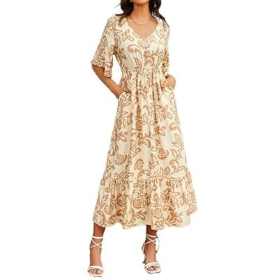 Amazon : Ystguic Women’s Summer Short Sleeve Maxi Floral Flowy Dresses $13.43 (Reg $17) + Free prime shipping. #ad