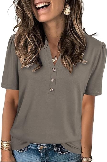Amazon : Womens Summer Tops 2026 Short Sleeve Shirts $5.99 (Reg $8) + Free prime shipping. #ad