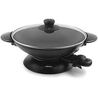 Amazon : Housewares Easy Clean Nonstick Electric Wok with Tempered Glass Lid $49.70 (Reg $68) + Free  shipping. #ad