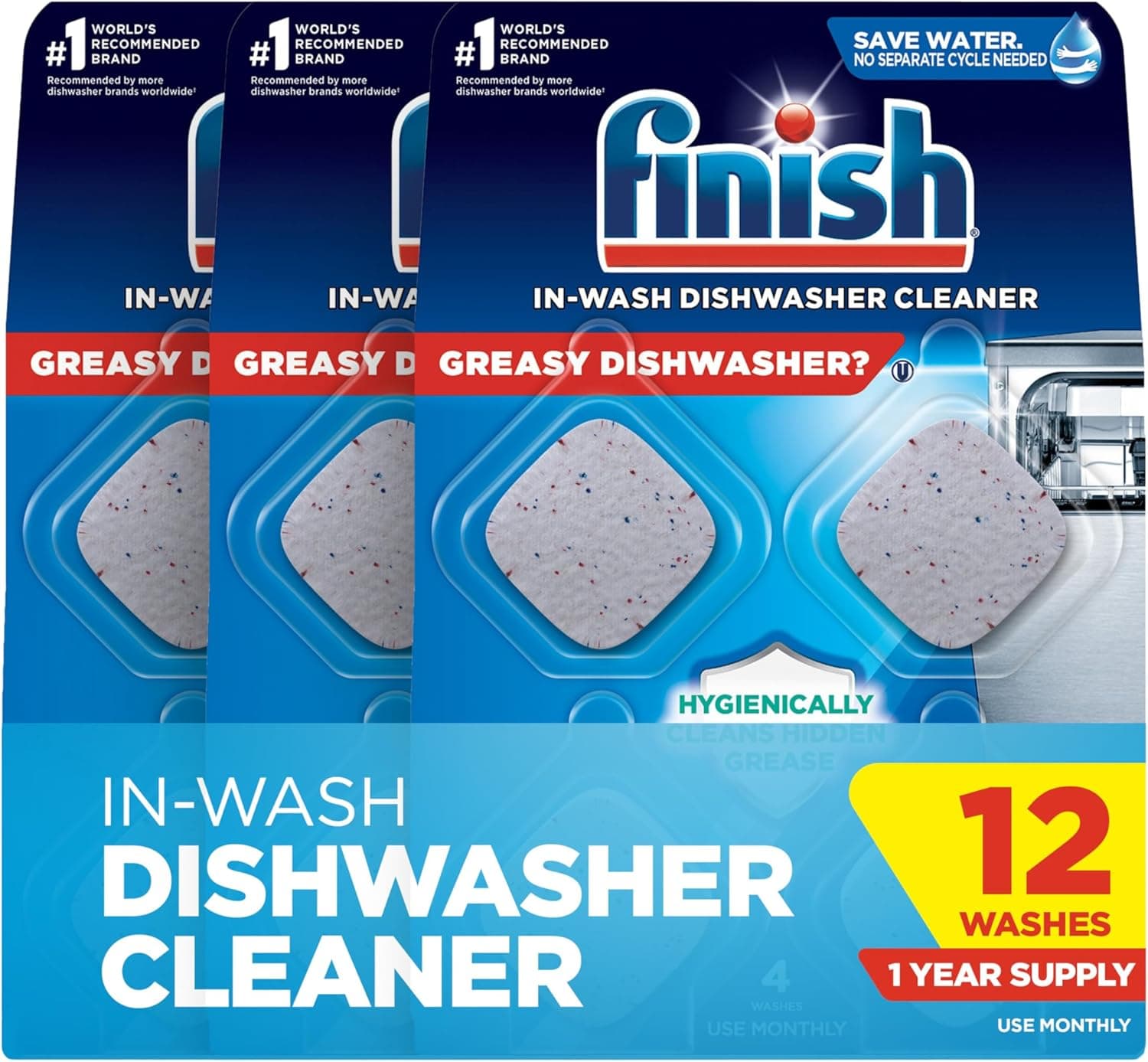 Amazon : Finish Dishwasher Cleaner Tablets,  12 Count $12 (Reg $19) + Free prime shipping. #ad