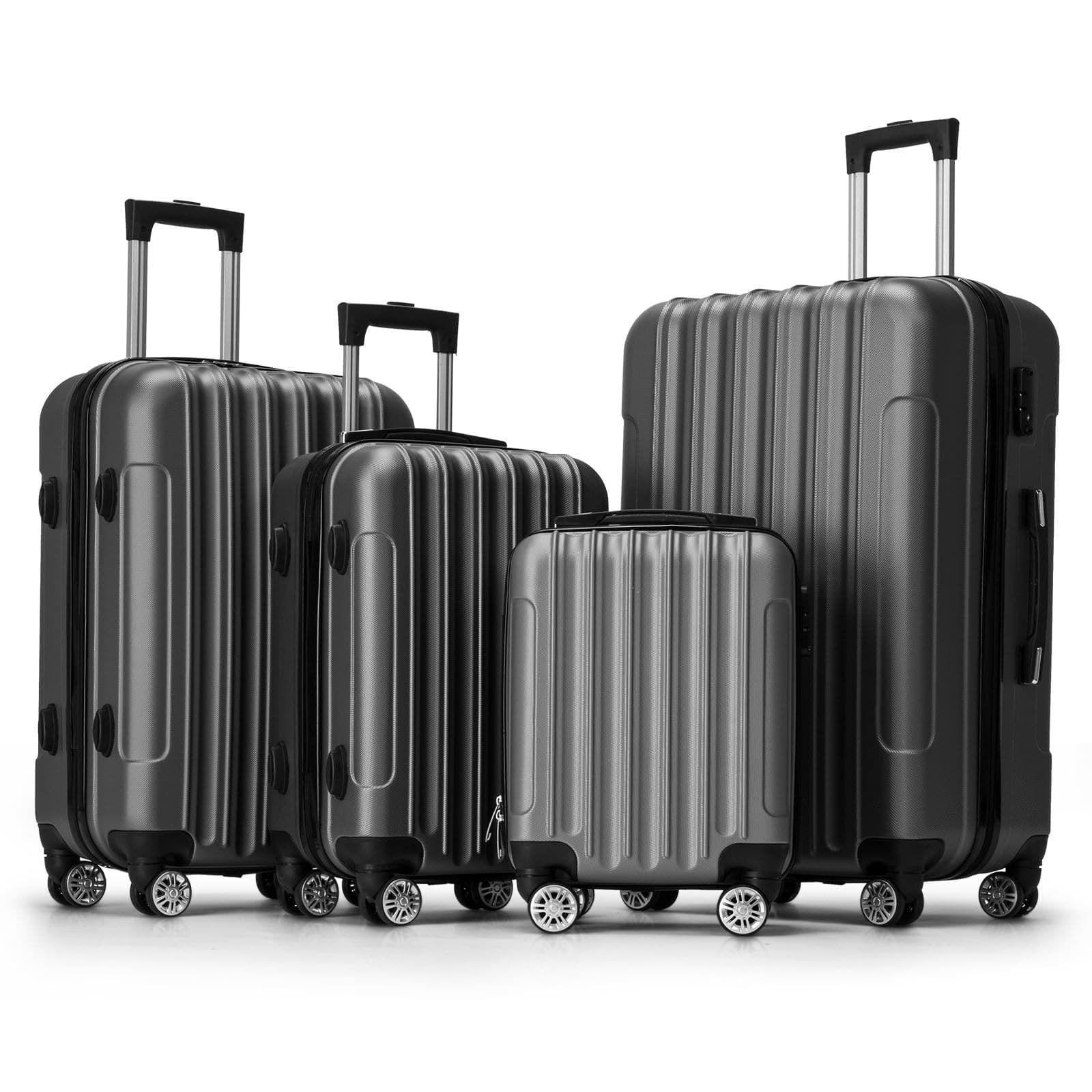 Walmart #ad :Zimtown 4 Piece Luggage Set, ABS Hard Shell Suitcase Luggage Sets For $84.99 (Reg $262.49)