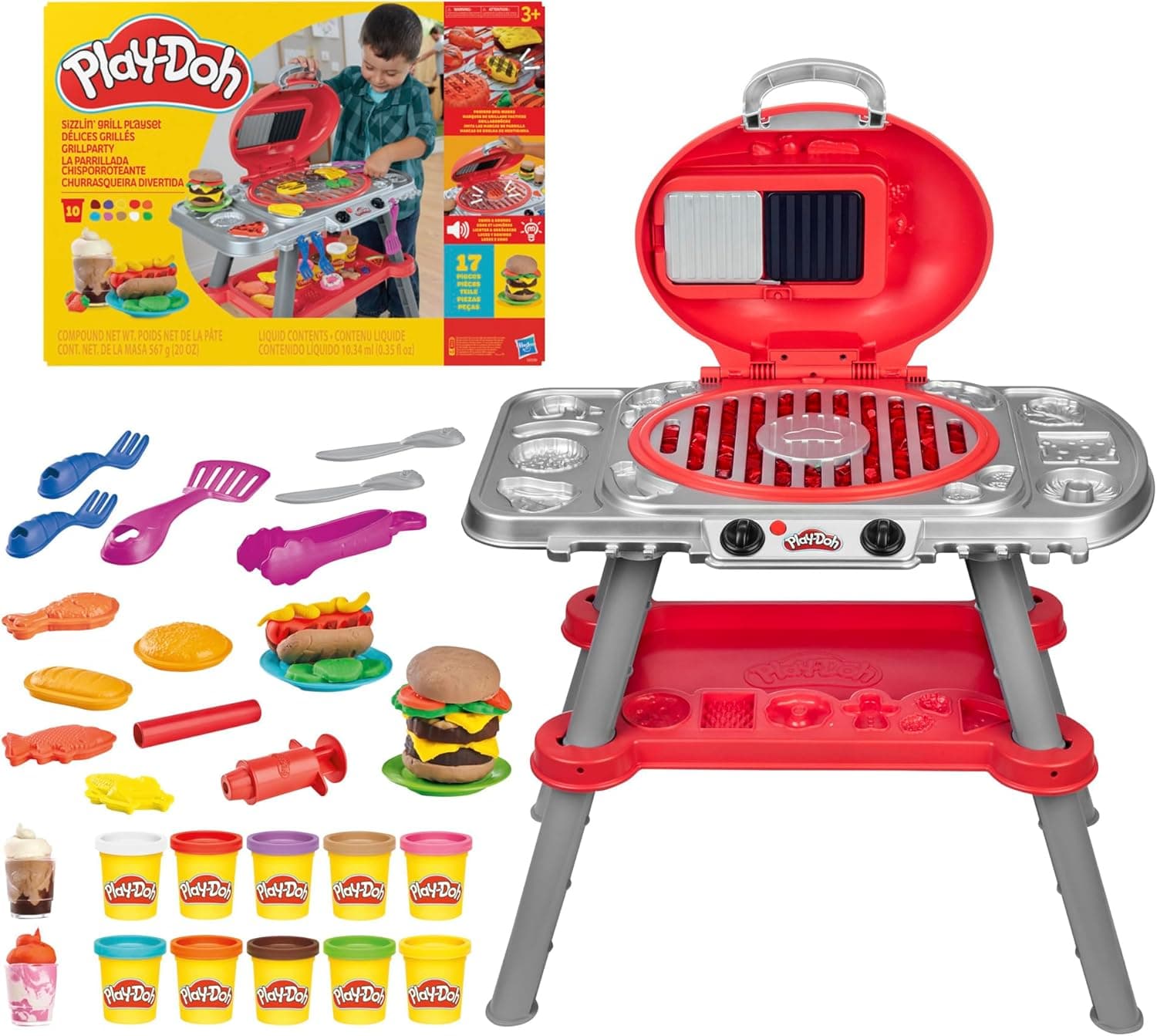 Amazon : Play-Doh Sizzlin’ Grill Playset w/Lights &amp; Sounds, 17 Accessories $25 (Reg $65) + Free prime shipping. #ad