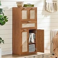 Amazon : 48″ Tall Wooden Storage Cabinet with 4-Doors &amp; Drawer$62.99 (Reg $156 ) + Free  shipping. #ad