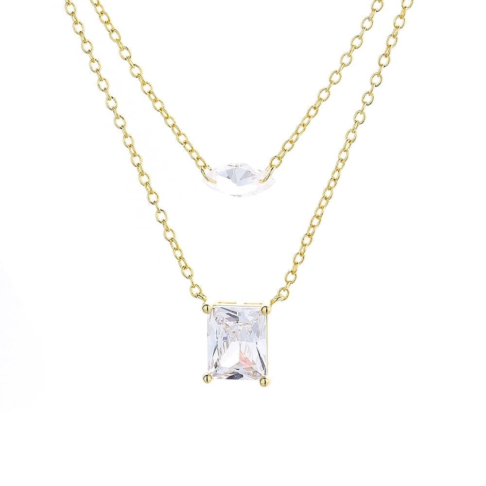 Walmart #ad :Amy and Annette 14K Gold-Plated Layered Pendant Necklace with Preciosa Crystals For $14.99