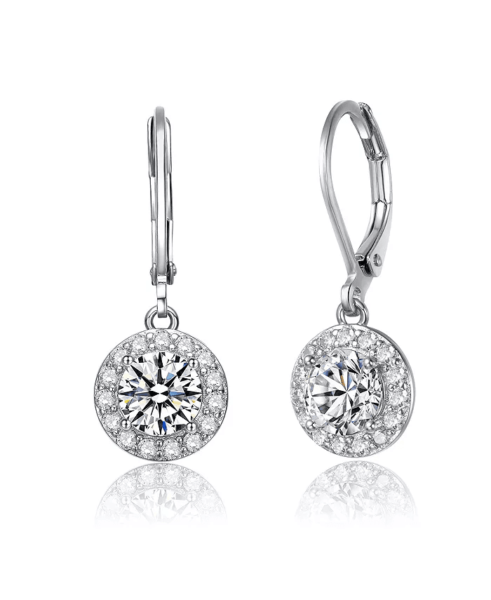 Macys #Ad:Rachel Glauber Elegant Halo Drop Dangle Leaver back Earrings $28.75 (was $115) + free shipping.