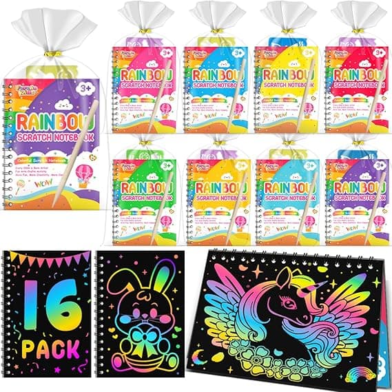 Amazon : Scratch Art Party Favors for Kids 8-12: 16 Pack  $9.99 (Reg $21) + Free prime shipping. #ad
