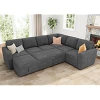 Amazon : Honbay Modular U Shaped Sectional Couch with Pull Out Bed $1022.26 (Reg $1137) + Free  shipping. #ad