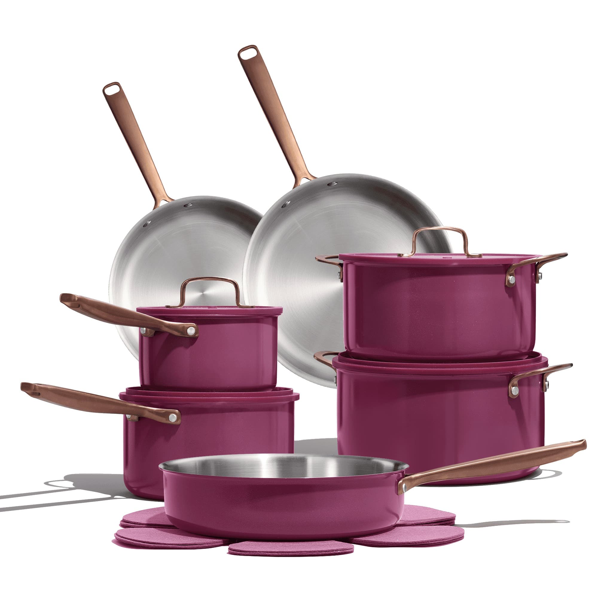 Walmart #ad :Carote 17-Piece Tri-Ply Stainless Steel Pots and Pans Set, Induction Compatible – Purple For $119.99 (Reg $135.99)