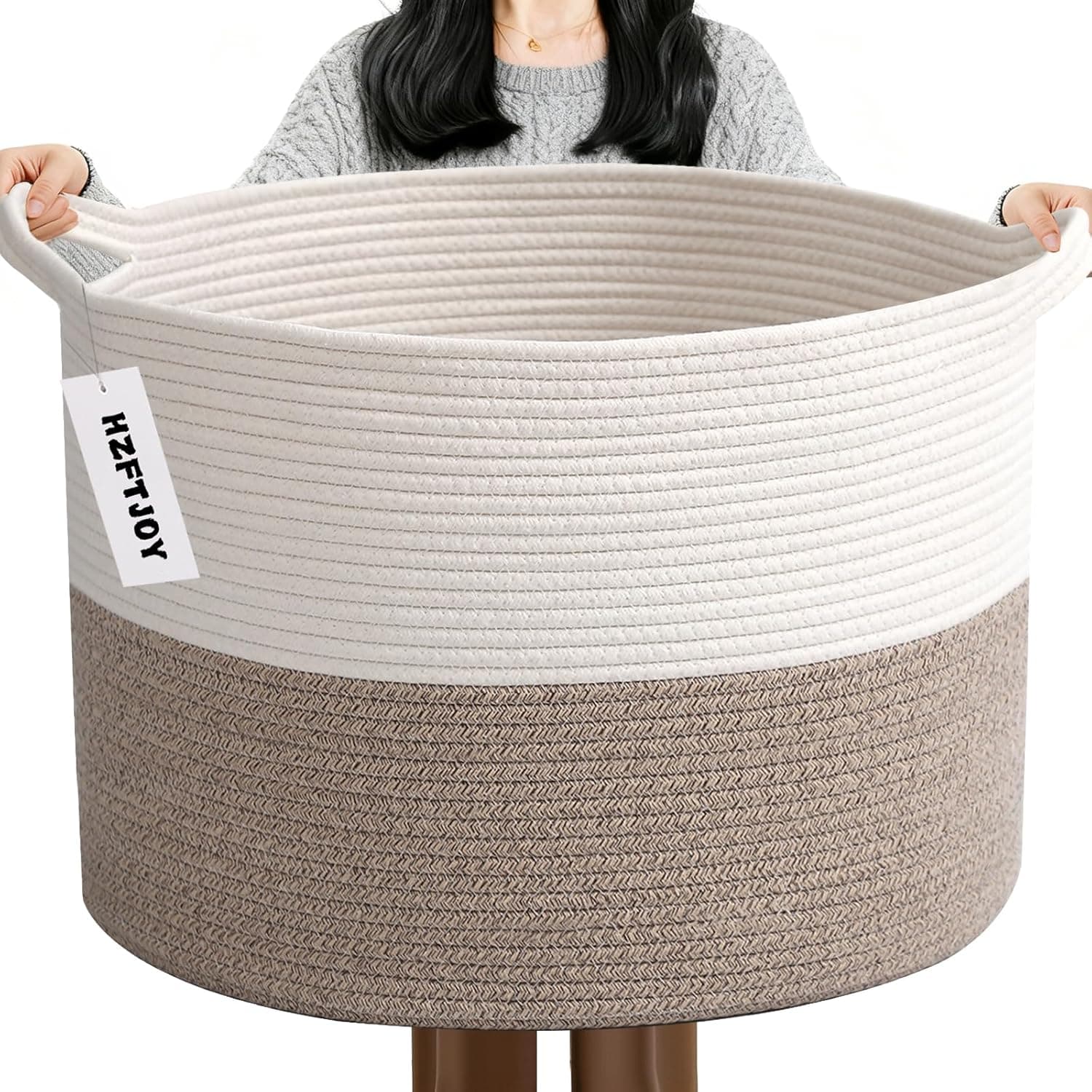 Amazon : 65L Large Blanket Basket $15 (Reg $19) + Free prime shipping. #ad