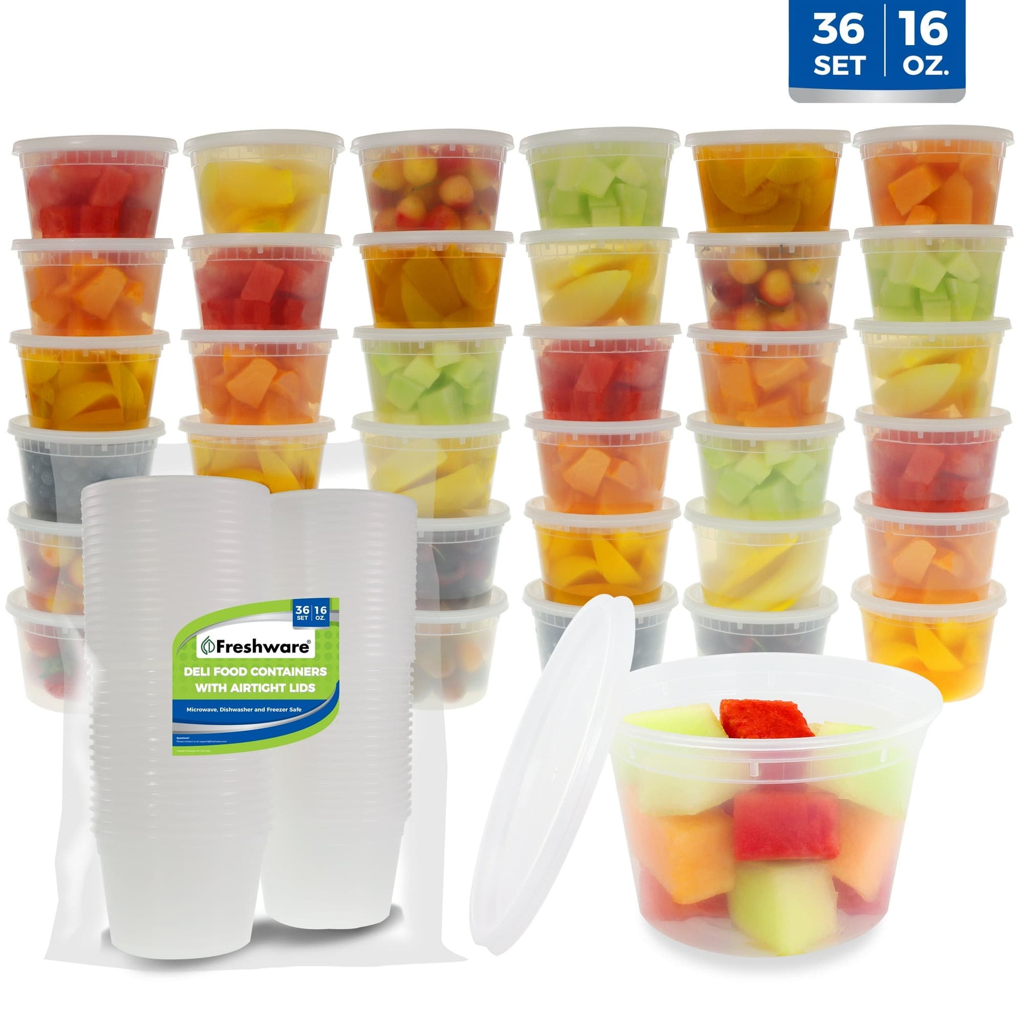 Walmart #ad :Freshware Food Storage Containers Plastic Deli Containers with Lids For $11.95 (Reg $33.99)