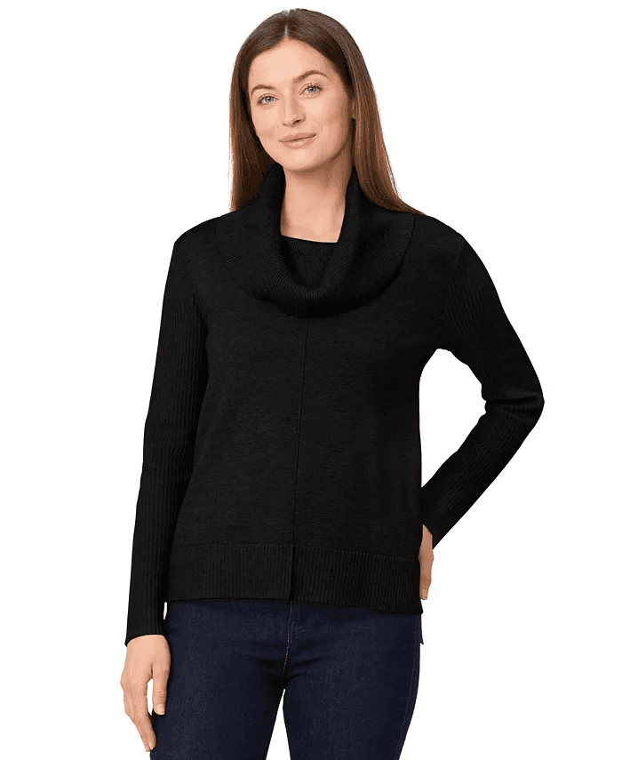 Macys #Ad:Melissa Paige Women’s Ribbed Stitch Cowl-Neck Sweater $14.99 (was $46.50) + store pickup.