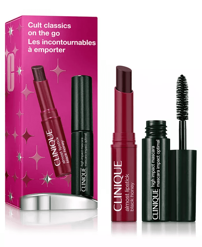 Macys #Ad:Clinique: High Impact Mascara + Black Honey Lip Mini Gift Set $10 (was $29) + store pickup.