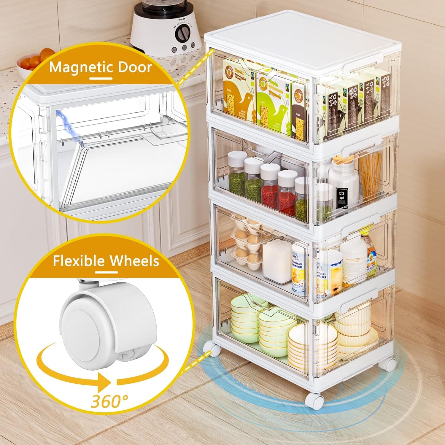 Amazon : SNSLXH Portable Clear Storage Bins with Lid &amp; Wheels, 24QT $28 (Reg $32) + Free prime shipping. #ad