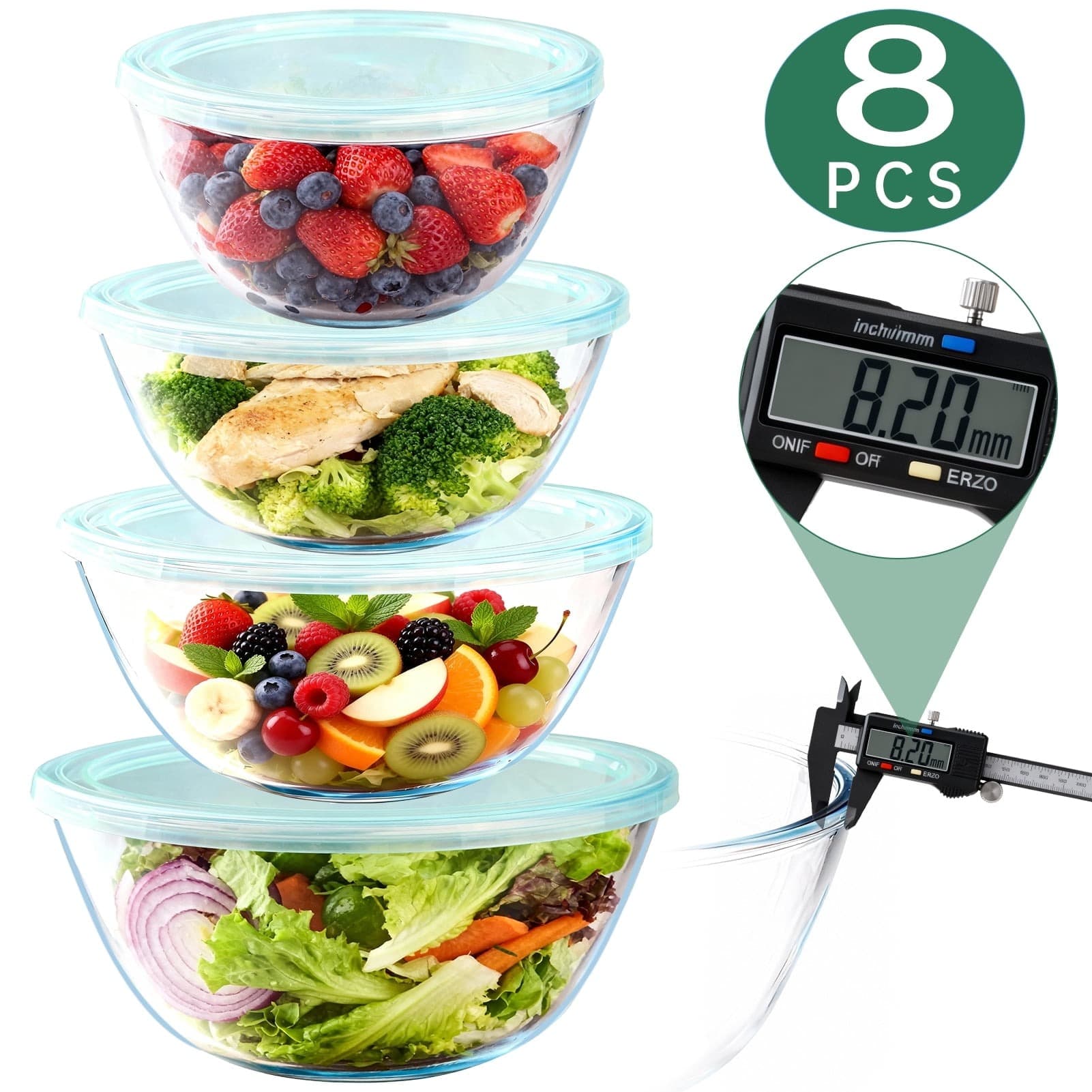 Walmart #ad :WEPSEN 4 Pack Glass Mixing Bowls Set (3/1.7/0.9/0.6QT),Large Salad Bowls Sets For $22.36 (Reg $45.99)