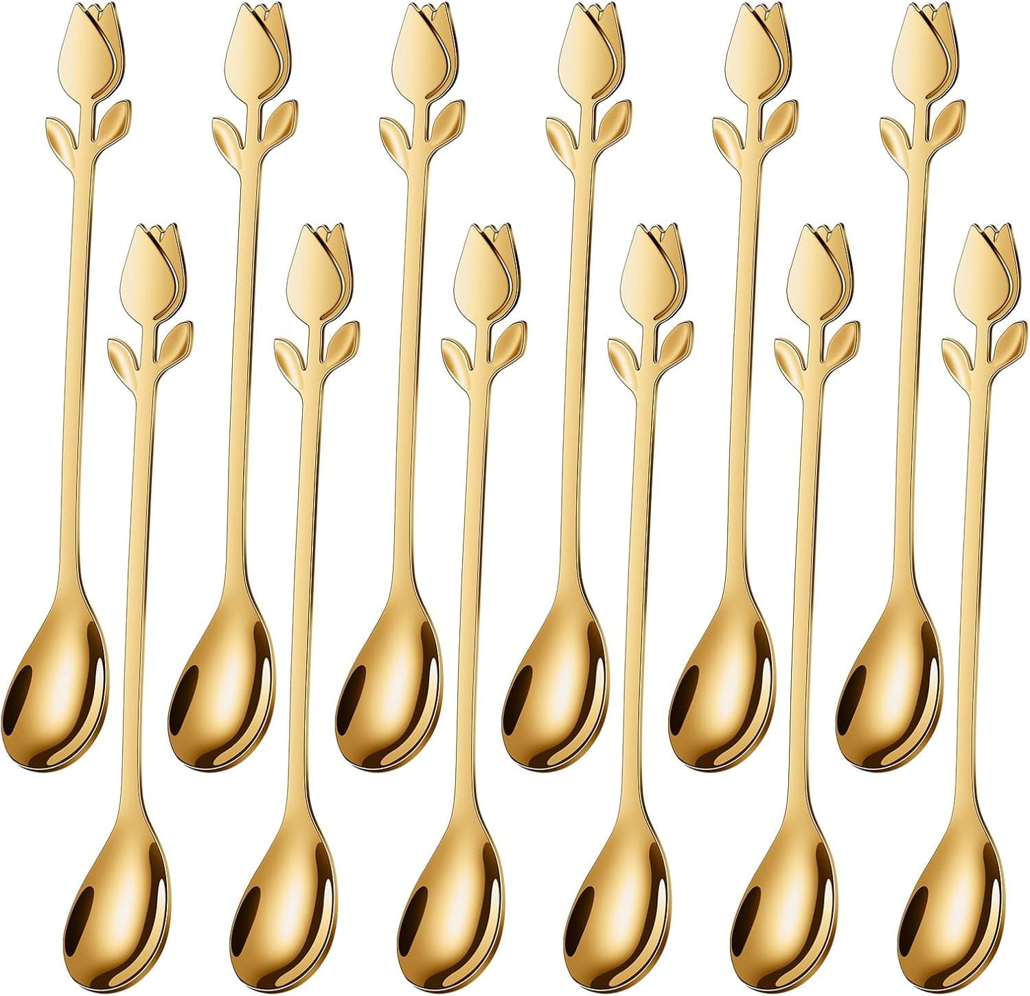 Amazon : Gold Tulip/Rose Handle 12-Pcs $6 (Reg $13) + Free prime shipping. #ad