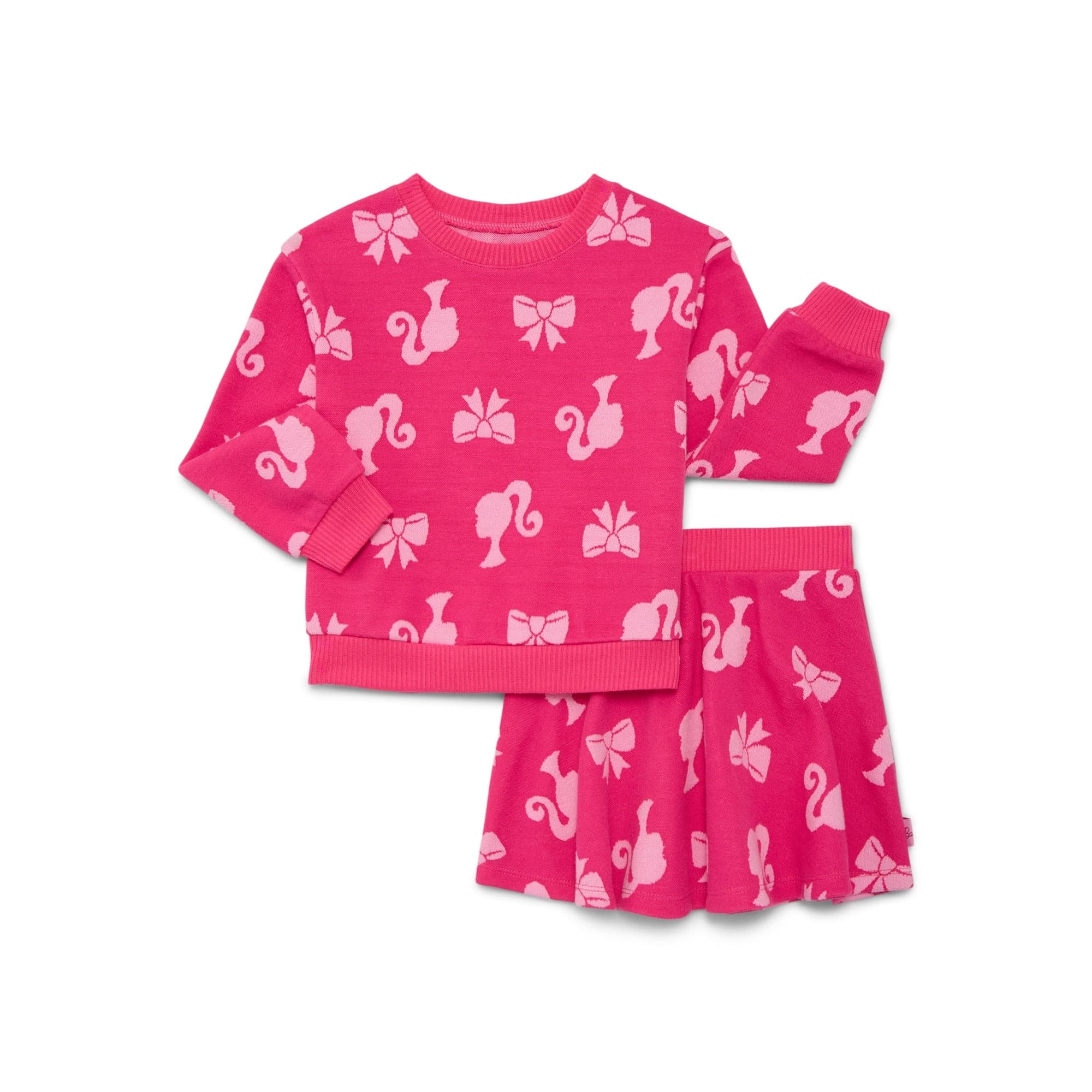 Walmart #ad :Barbie Toddler Girls Intarsia Graphic Sweater and Skater Skirt Set, 2-Piece, Sizes 12M-5T For $7.99 (Reg $15.98)