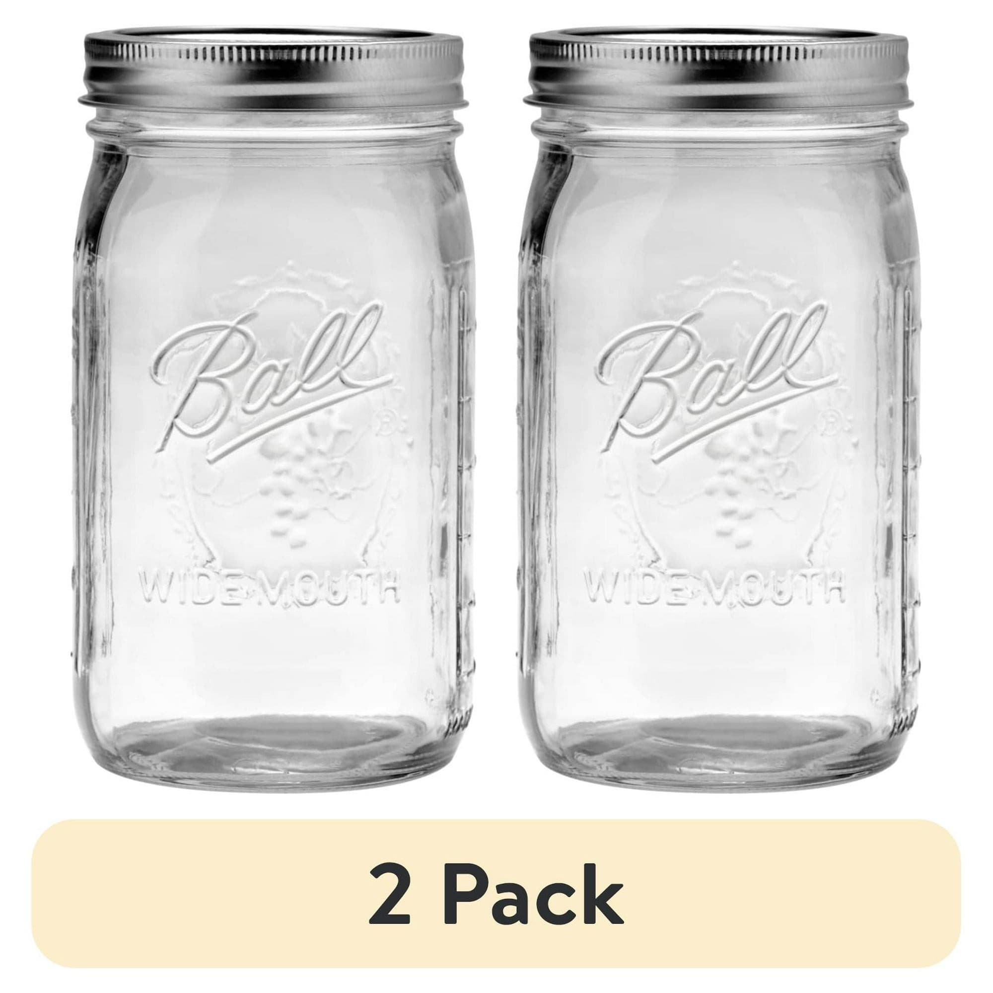 Walmart #ad :(2 pack) Ball Glass Mason Jar with Lid &amp; Band, Wide Mouth, 32 oz, Single Jar, 1 Count For $5.88