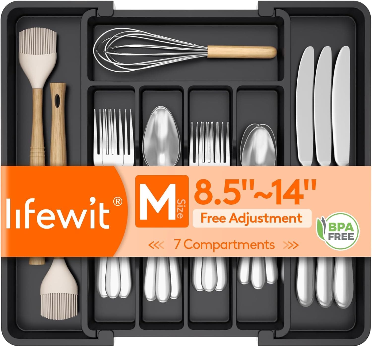 Amazon : Lifewit Expandable Silverware Drawer Organizer $2 (Reg $10) + Free prime shipping. #ad