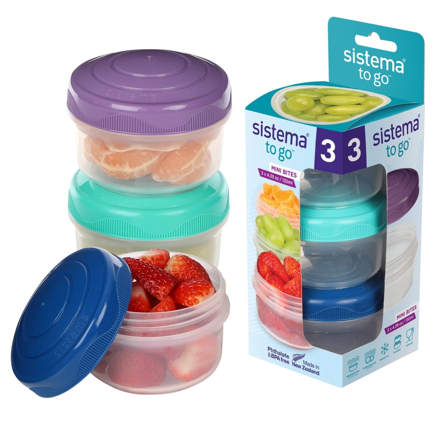 Walmart #ad :Sistema To Go Round Mini Bites 3-Pack (Colors May Vary) For $5.86
