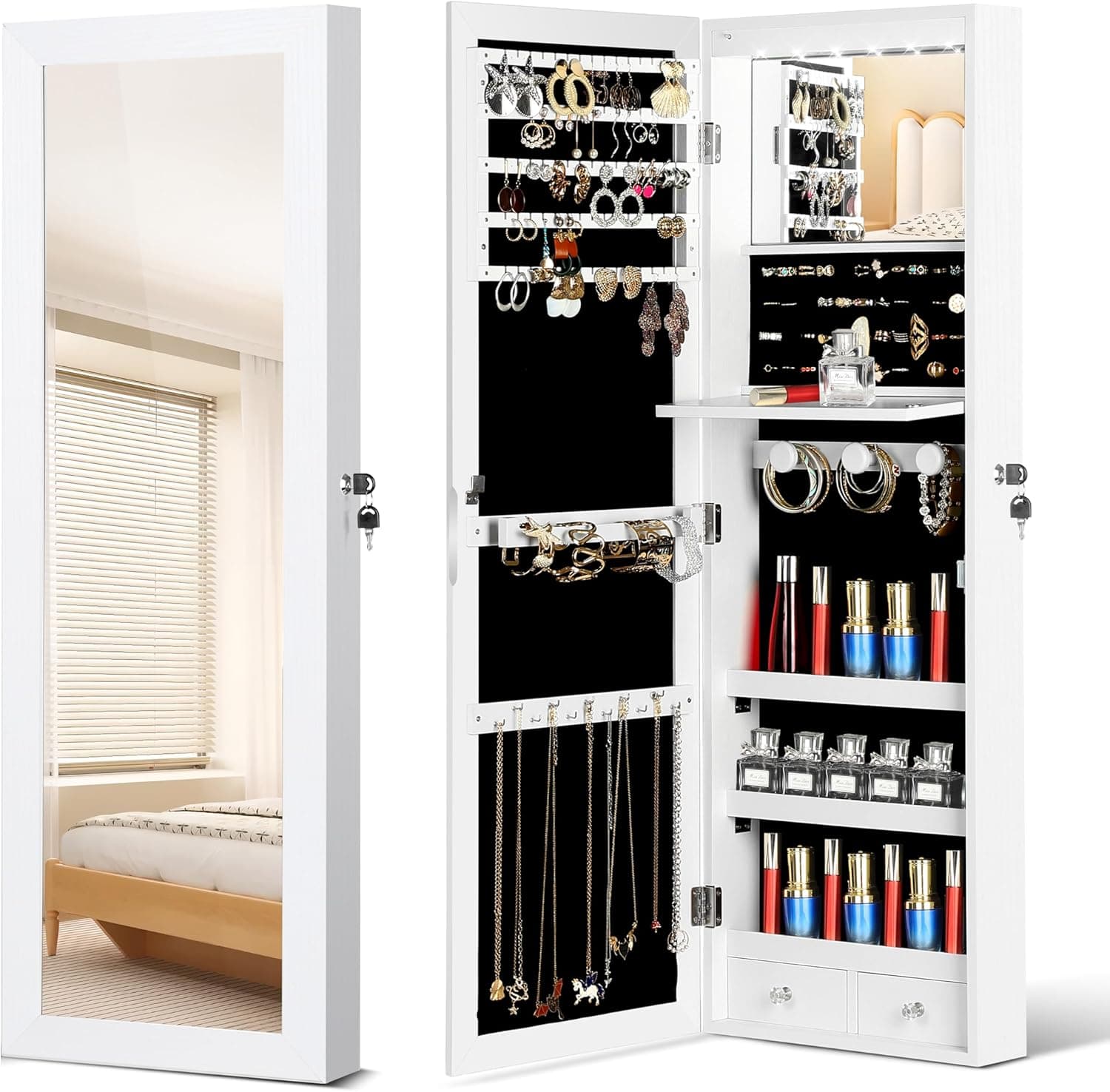 Amazon : Mirror Jewelry Organizer $69 (Reg $99) + Free shipping. #ad