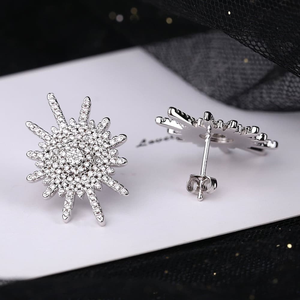 Walmart #ad :Amy and Annette Sterling Silver Crystal Cluster Stud Earrings For $14.99 (Reg $79.99)
