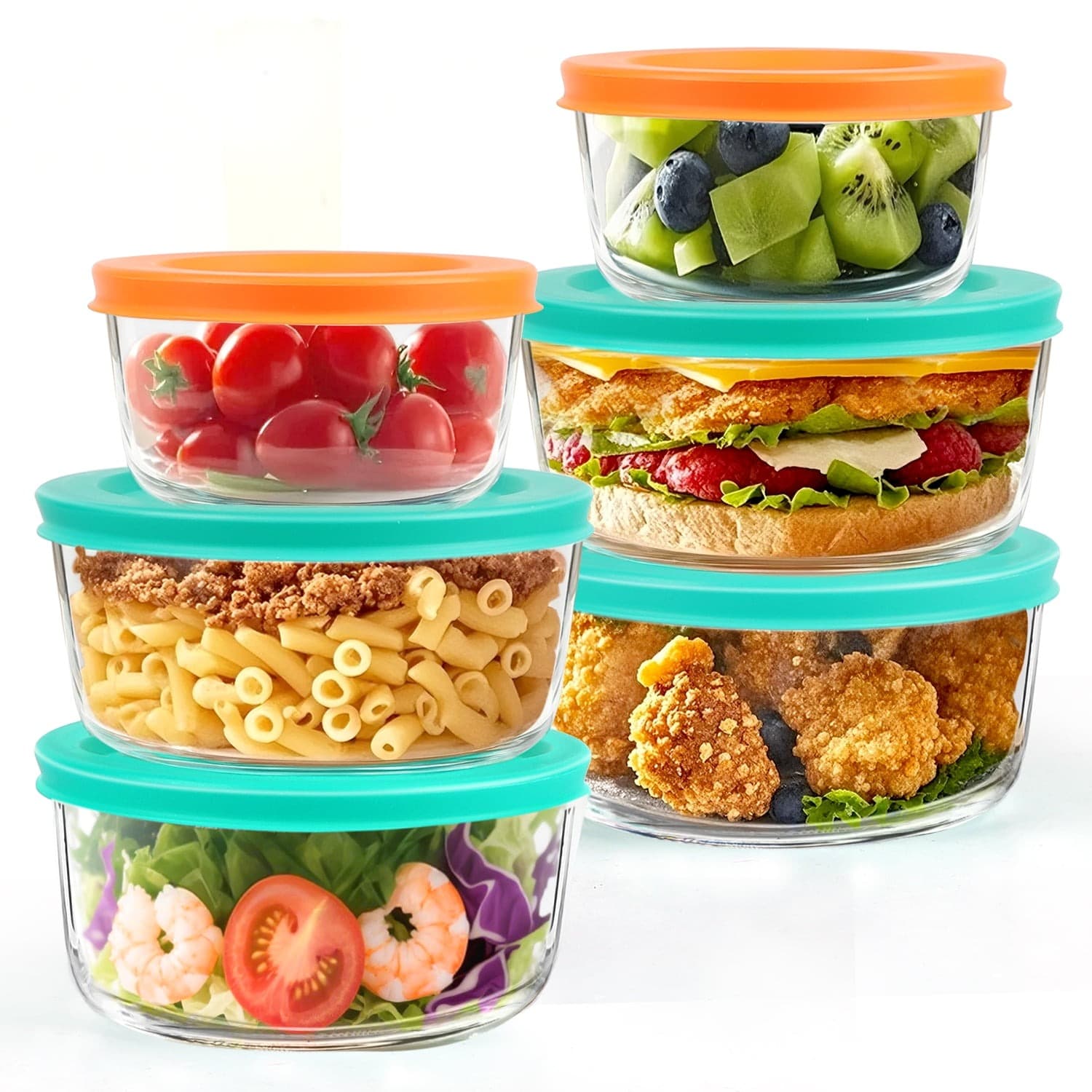 Walmart #ad :12 Pcs Glass Food Storage Container Set with Lids – 2-Cup &amp; 1-Cup Round Meal Prep Containers For $16.99 (Reg $29.99)