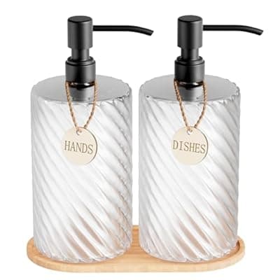 Amazon : 18Oz Spiral Stripe Soap Dispenser Set  $9.99 (Reg $19) + Free prime shipping. #ad