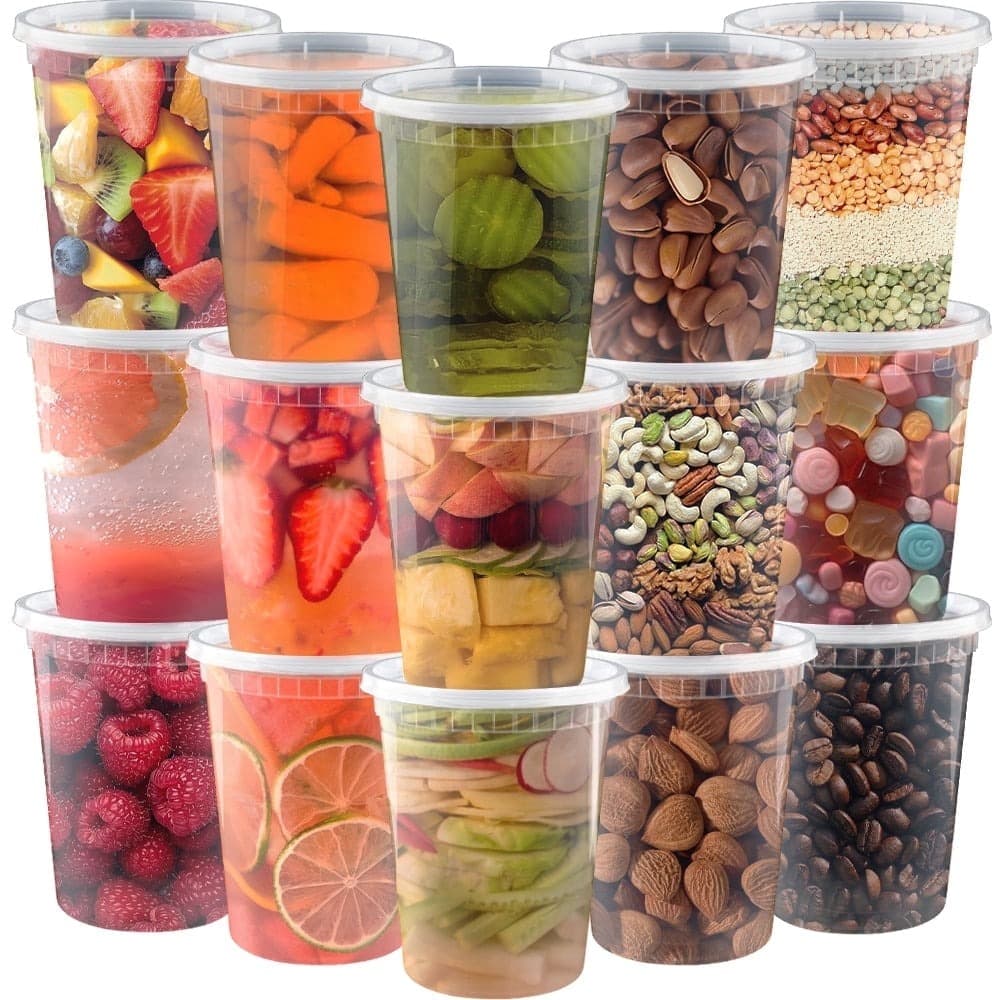 Walmart #ad :Deli Containers with Lids [25 Set] 32 oz Meal Prep Ccontainers Reusable,Plastic Containers For $13.29 (Reg $19.99)