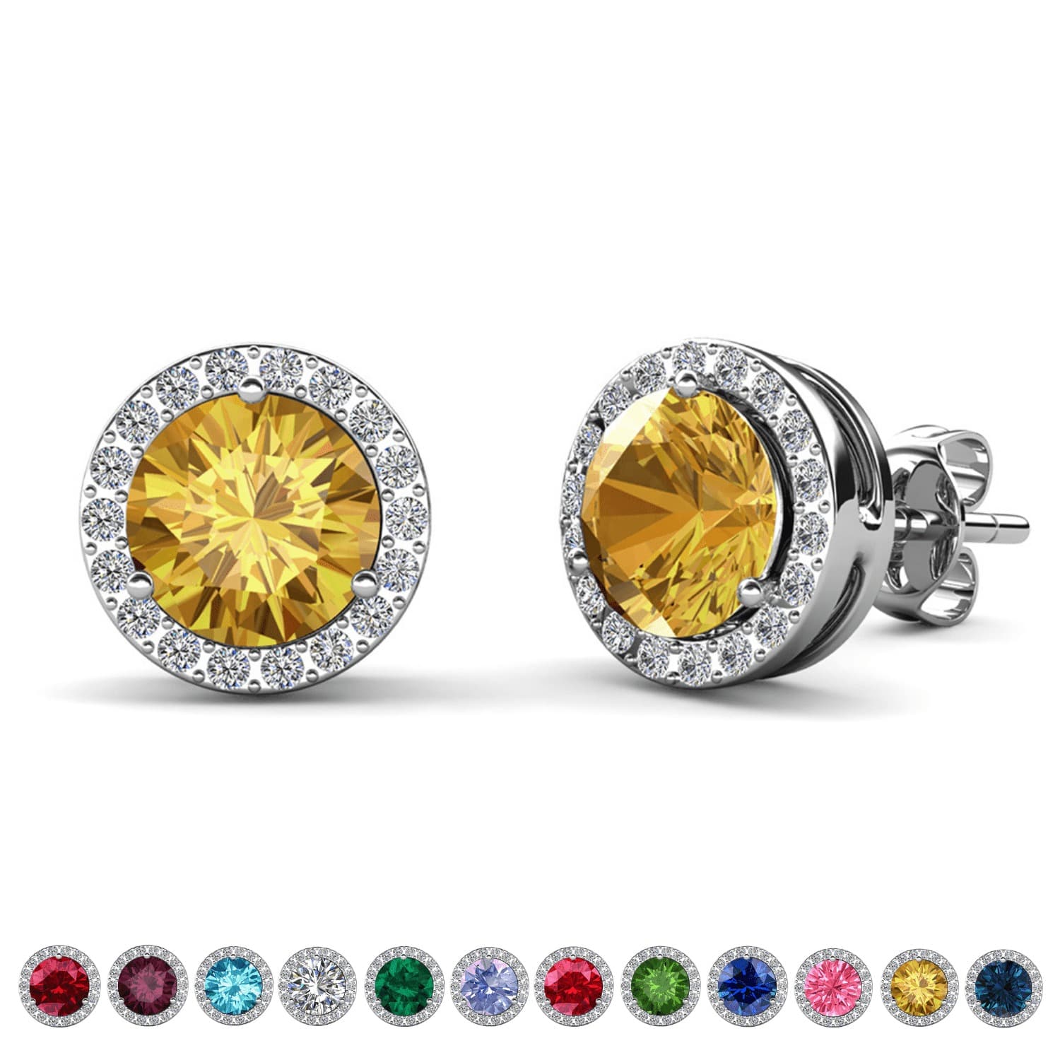 Walmart #ad :Cate &amp; Chloe Royal November Birthstone 18k White Gold Plated Women Earrings For $17.99 (Reg $125)