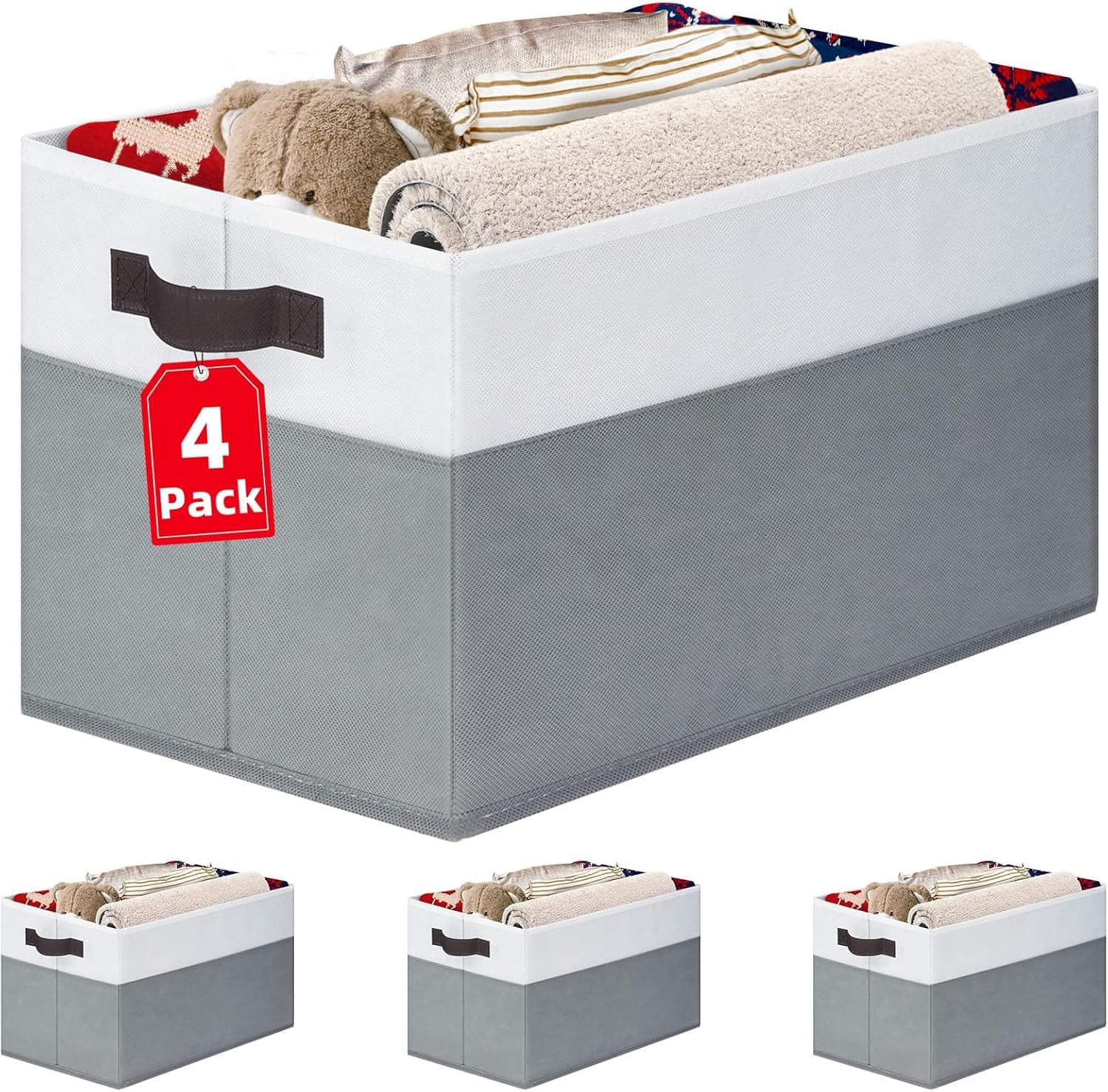 Amazon : 4pk Criusia Large Storage Baskets for Shelves 14×10-inch for $11.99 (Reg $25) + Free prime shipping. #ad