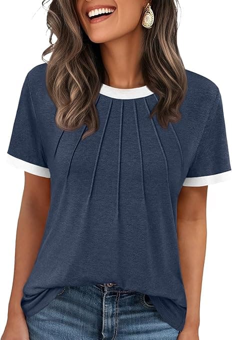Amazon : AUTOMET Womens Shirts Short Sleeve Tops $4 (Reg $10) + Free prime shipping. #ad