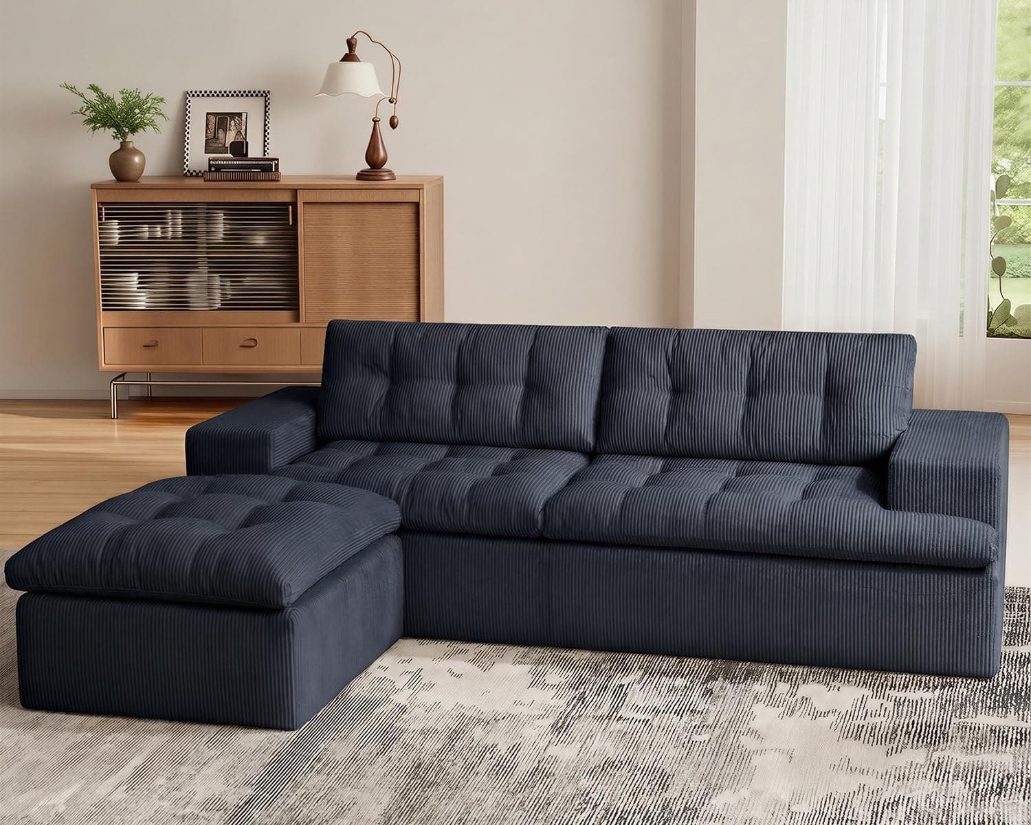 Amazon : HOMRELEXA 85-in Cloud Sectional Boneless L Shape Sofa for $299.98 (Reg $399) + Free shipping. #ad