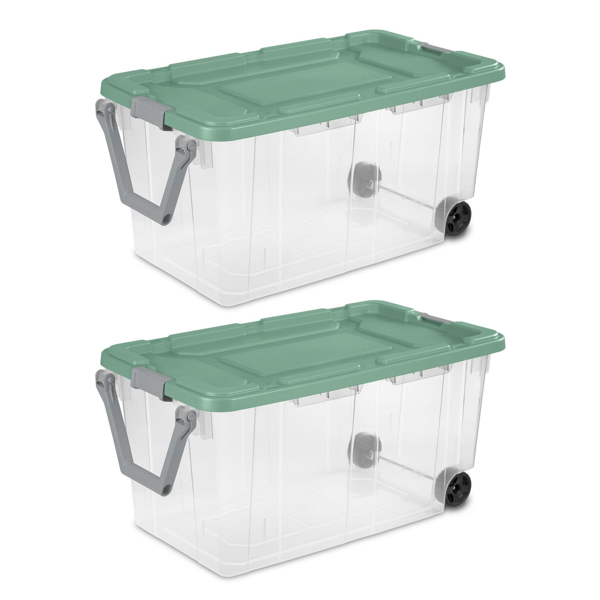 Walmart #ad :Sterilite Extra Large Wheeled Storage Bin, 160 Quart Durable Clear Storage Container For $37