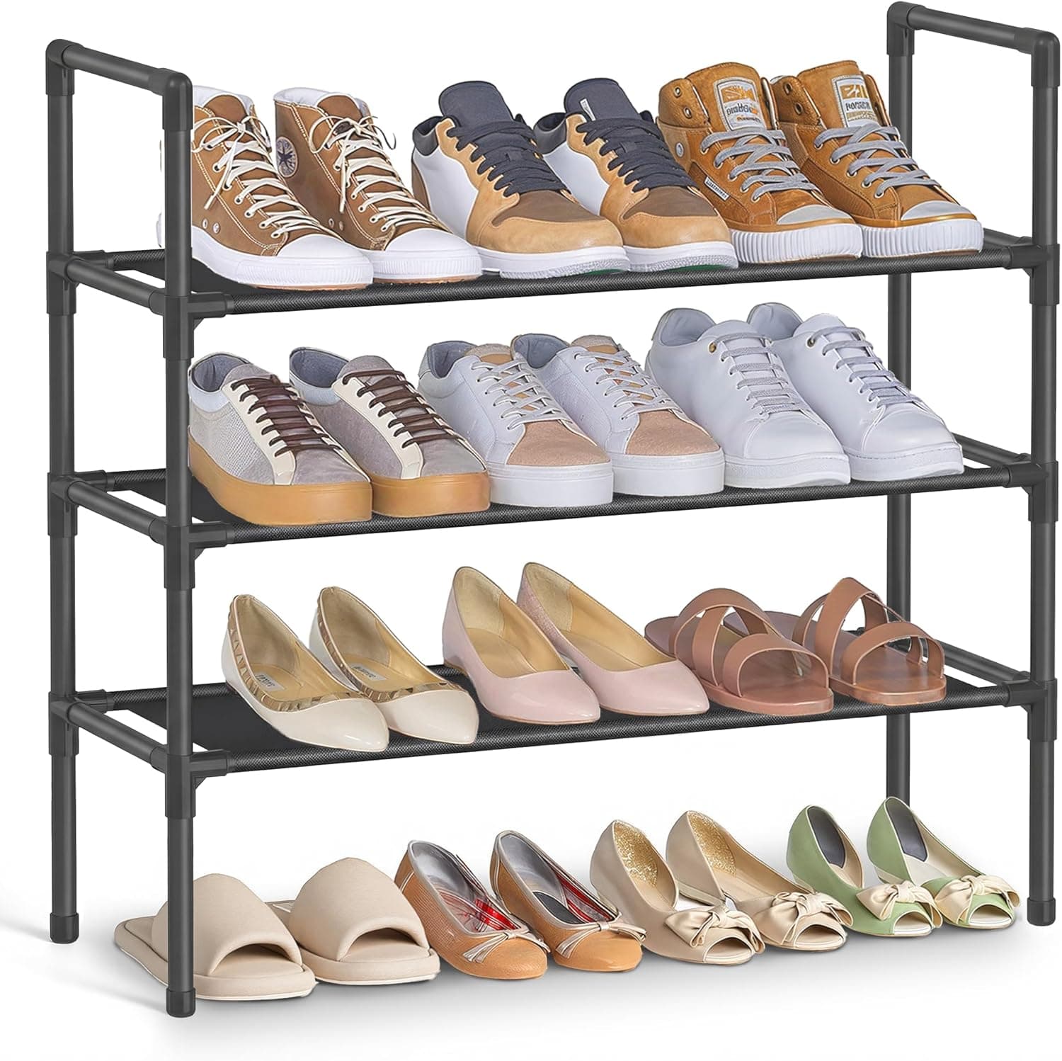 Amazon : SONGMICS 3-Tier Shoe Rack for 12-Pairs for $8.97 (Reg $10) + Free prime shipping. #ad