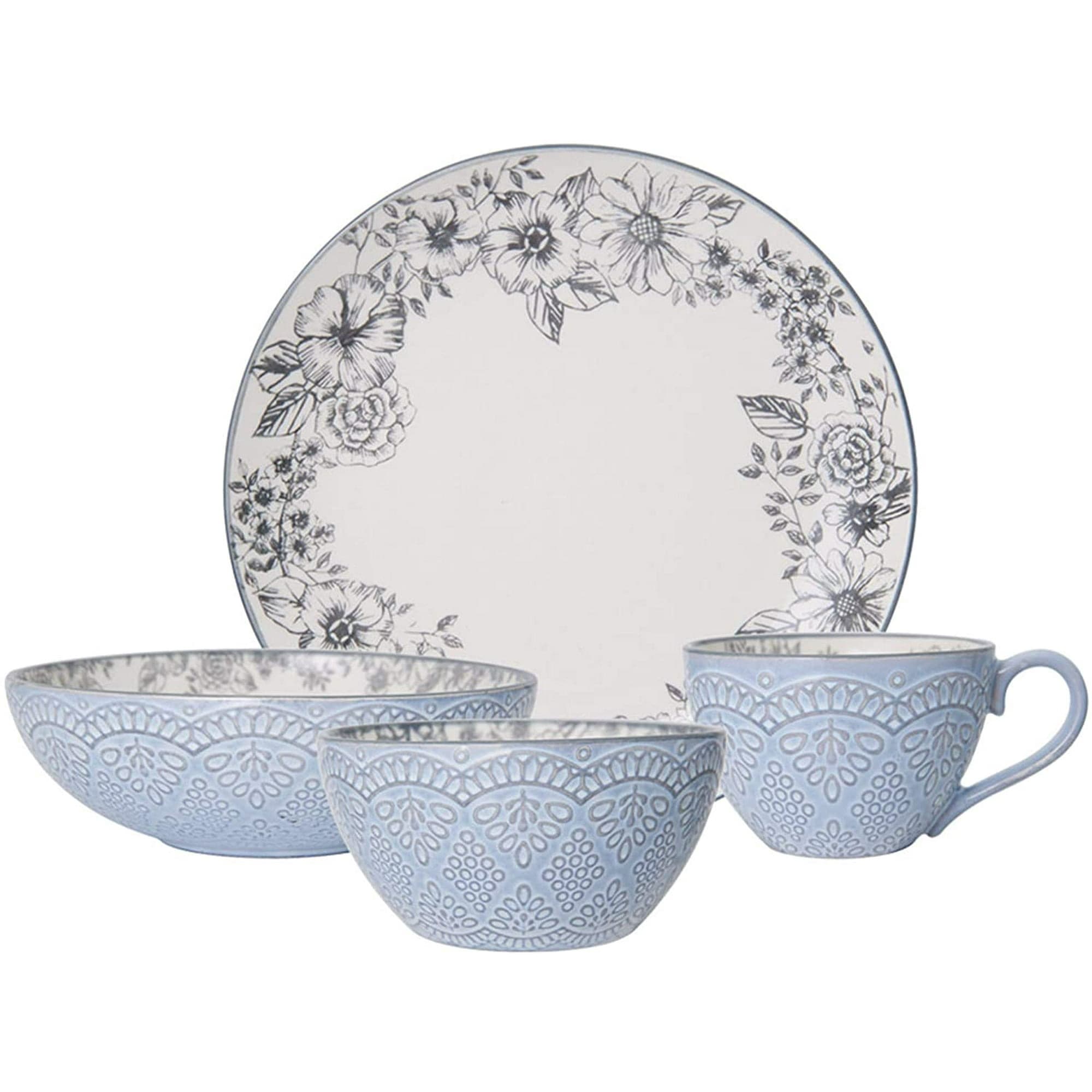 Walmart #ad :Pfaltzgraff Gabriela Gray 16-Piece Stoneware Dinnerware Set, Service for 4 – ,Gabriela Grey For $44.99 (Reg $54.99)