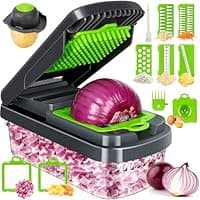 Amazon : 12-in-1 Multifunctional Vegetable Chopper with 7 Blades $11.99 (Reg $15) + Free prime shipping. #ad
