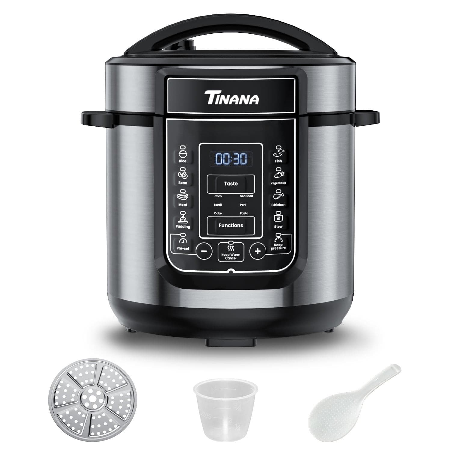 Walmart #ad :TINANA 6 Qt Electric Pressure Cooker 9-in-1, 14 Presets Instant Multi-Function Pot For $65.99 (Reg $99.99)
