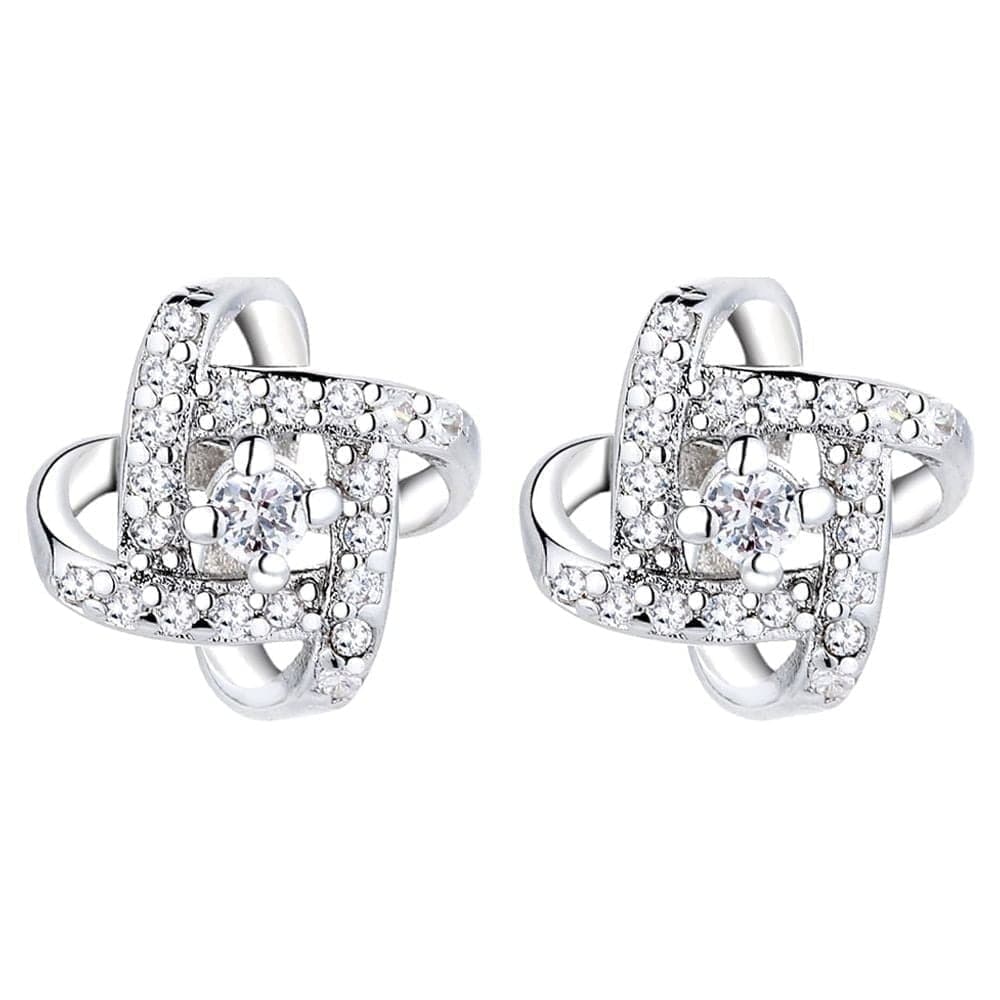 Walmart #ad :Sterling Silver Love Knot Stud Earrings with crystals from Swarovski for Women For $15.99 (Reg $79.99)