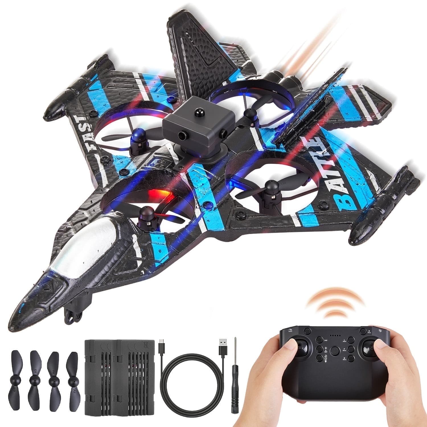 Walmart #ad :Gleamkid Foam Remote Control Airplane for Kids, 2.4GHz RC Plane with LED Lights For $26.99 (Reg $49.99)