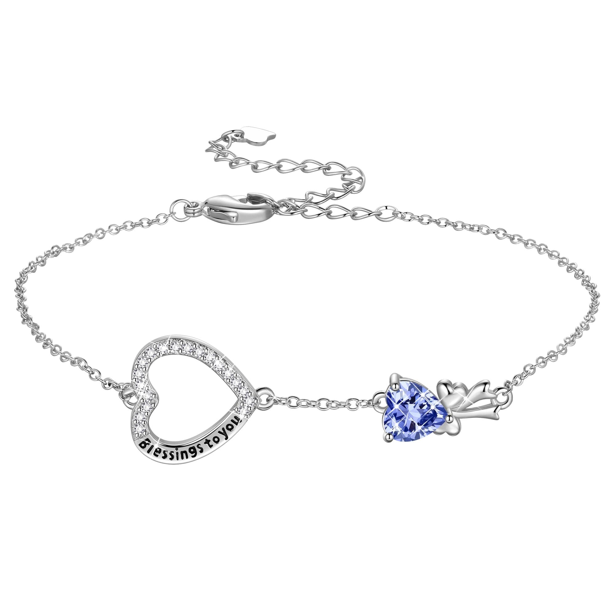 Walmart #ad :Fasjewly 925 Sterling Silver Heart Charm Bracelet For $18.99
