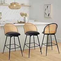 Amazon :  Set of 3 Bekrvio Mid Century Modern Swivel Bar Height Stools $96.38(Reg $178) + Free  shipping. #ad