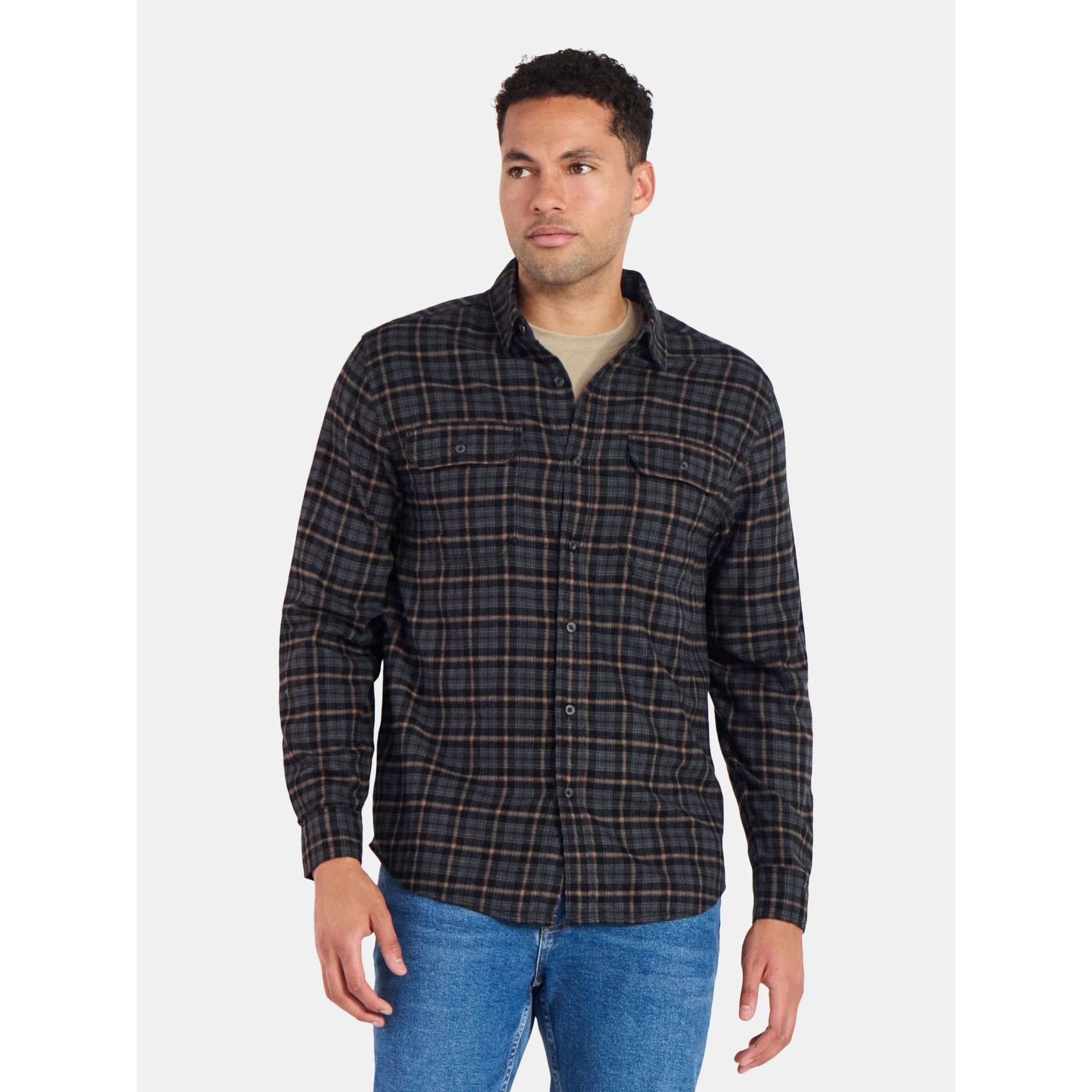 Walmart #ad :George Men’s and Big Men’s Double Pocket Flannel Shirt, Sizes XS-3XLT For $6.70 (Reg $12.98)