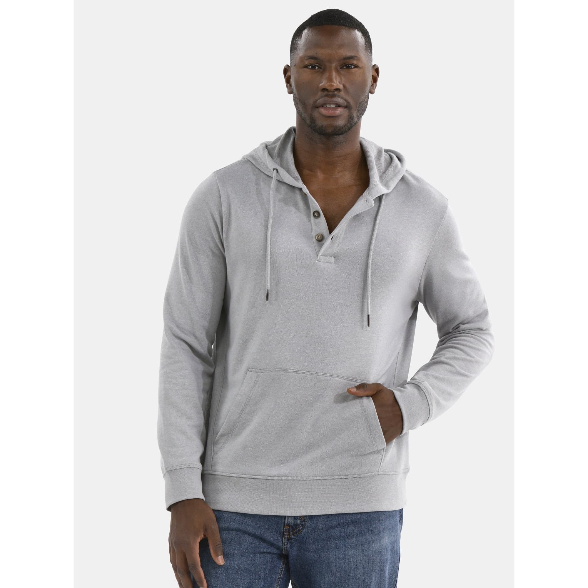 Walmart #ad : George Men’s Button Henley Hoodie with Long Sleeves, Sizes S-3XL For $8.50 (Reg $17.98)