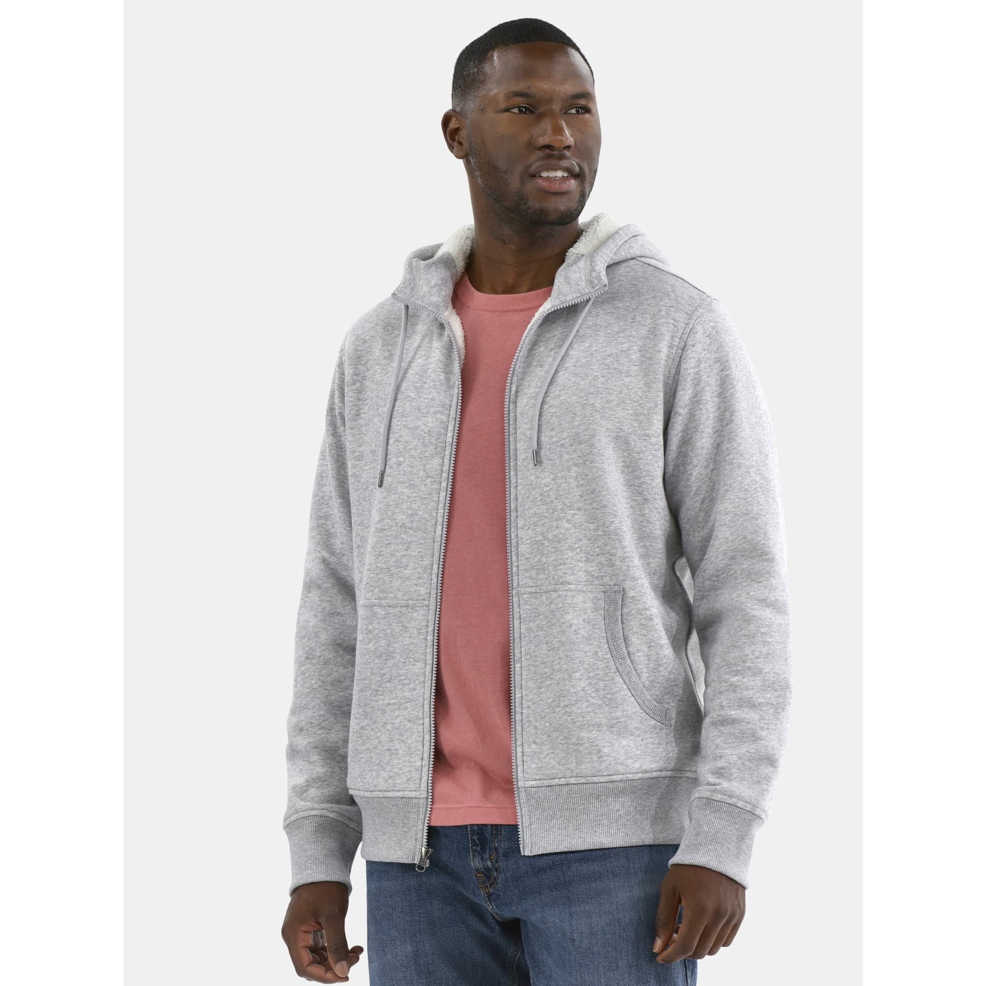 Walmart #ad :George Men’s High Pile Fleece Hoodie Jacket, Sizes S-3XL For $11.990 (Reg $19.98)