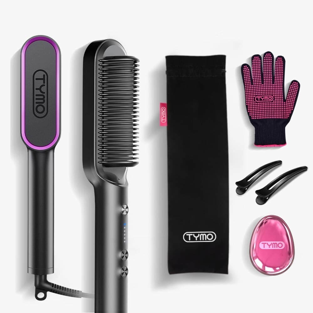 Walmart #ad :TYMO RING Hair Straightener Brush, Anti-Scald Ceramic Heated Straightening Flat Iron Comb For $39.97 (Reg $49.97)